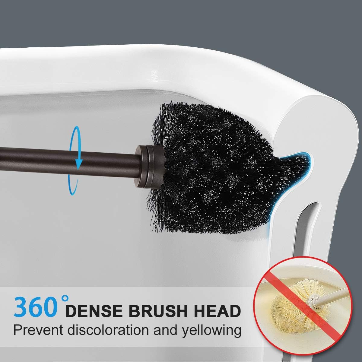 Homemaxs Toilet Brush and Holder 2 Pack 【2021 Upgraded】 Deep Cleaning Toilet Bowl Brush Set Ergonomic, Sturdy Bathroom Accessories Plastic: Home & Kitchen