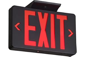 TANLUX Red Exit Sign with Black Housing, LED Emergency Exit Light with Battery Backup, UL Listed, Hardwired Exit Signs with Emergency Lights, Commercial Emergency Lights for Business - 1 Pack