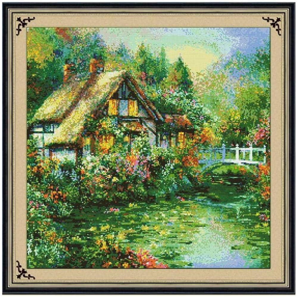 Counted Cross Stitch Kit River in Summer DIY Embroidery Kit for Adults with Landscape Pattern