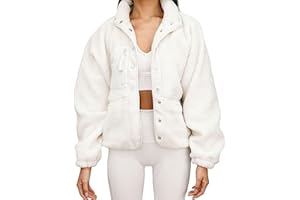 Aoang Womens Winter Coats Casual Lapel Long Sleeve Fleece Faux Fur Jacket