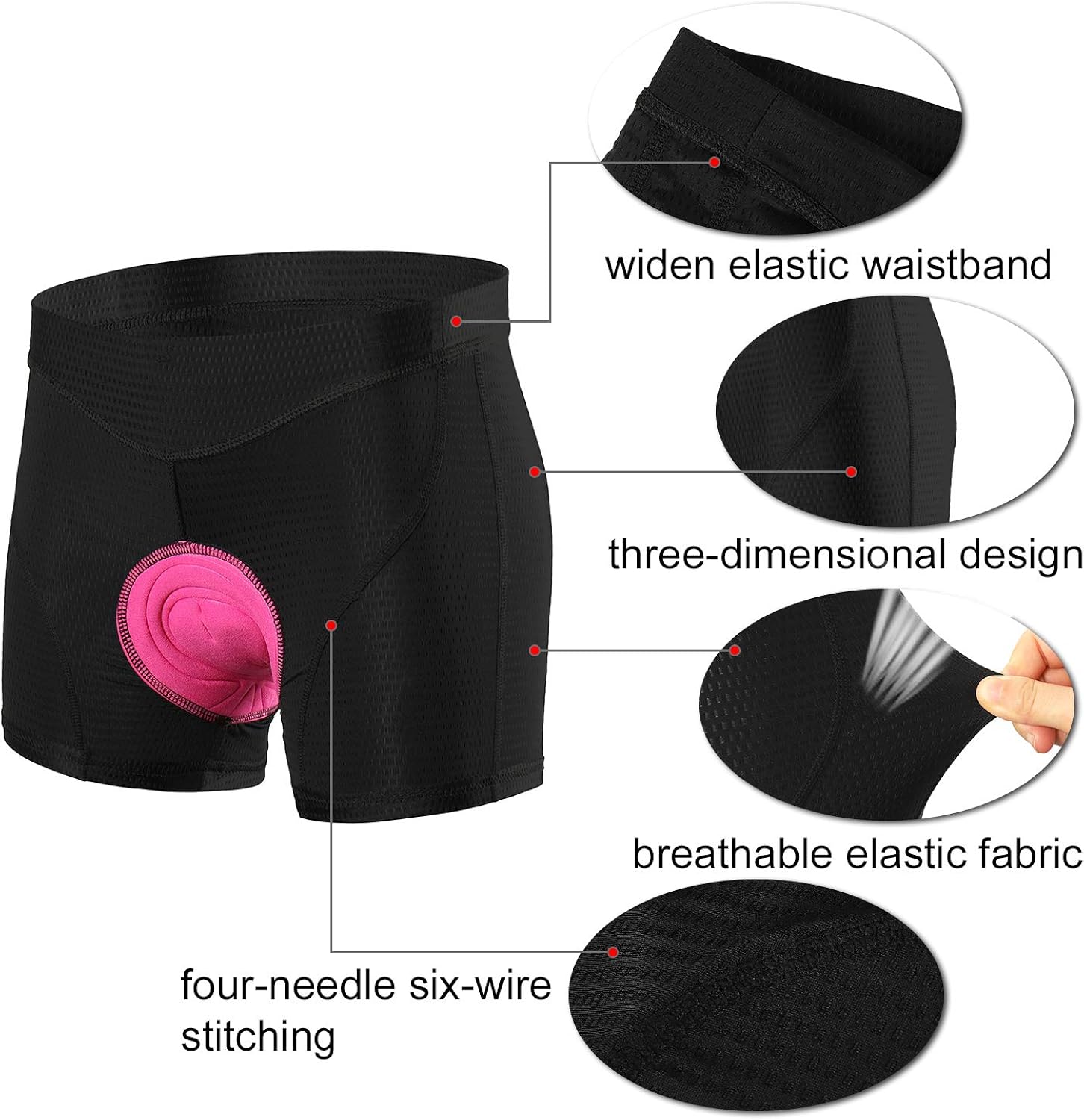 ARSUXEO Women's Gel Padded Cycling Underwear MTB Bike Shorts U02: Clothing
