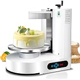 Cake Decorating Machine 4&ndash;12 Inch Electric Cake Icing &amp; Frosting Smoother with Adjustable Speed, 60&ndash;320 RPM, Beveled Scraper, Dual Rotation, Low Noise 200W 110V Stainless Steel, 45LB Capacity