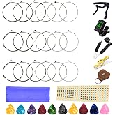 Electric Guitar Strings 3 Full Sets and Tuner, 3 in 1 Restringing Tool, Capo,Picks and Other Useful Tools