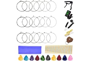 JYSUN Electric Guitar Strings 3 Full Sets and Tuner, 3 in 1 Restringing Tool, Capo,Picks and Other Useful Tools