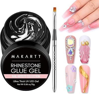 Makartt Nail Rhinestone Glue Gel Kit 15g Super Adhesive for Gems Crystal Stones