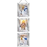 Rexllon 5x7 Wall Hanging Picture Frames Collage with 3 Opening Frames White