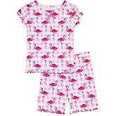 Sara's Prints girls Girls Fitted 2 Piece Short Pajama Set