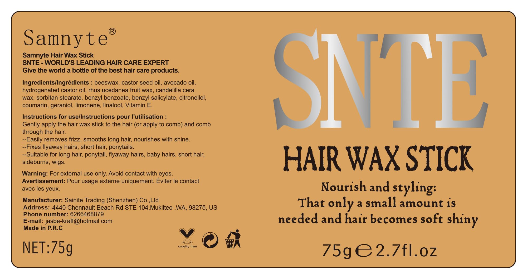 Hair Wax Stick Slick Back Hair Brush Set – Flyaway Control for Women, Kids & Men, Smooth Frizz, Defined Edges, Creates Sleek Ponytails & Buns – Styling Accessories & Stocking Stuffers for Teen Girls