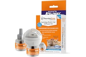 ThunderEase Multicat Calming Pheromone Diffuser Kit | Powered by FELIWAY | Reduce Cat Conflict, Tension and Fighting (60 Day Supply)