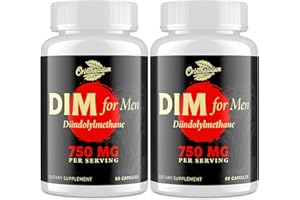 Orinthalixium DIM for Men 750MG – Hormone Balance, Estrogen Support for Men, DIM Supplement, Detox, Vitality & Fitness Performance–Chrysin & Black Pepper Extract, 60 Capsules (2 Bottle)