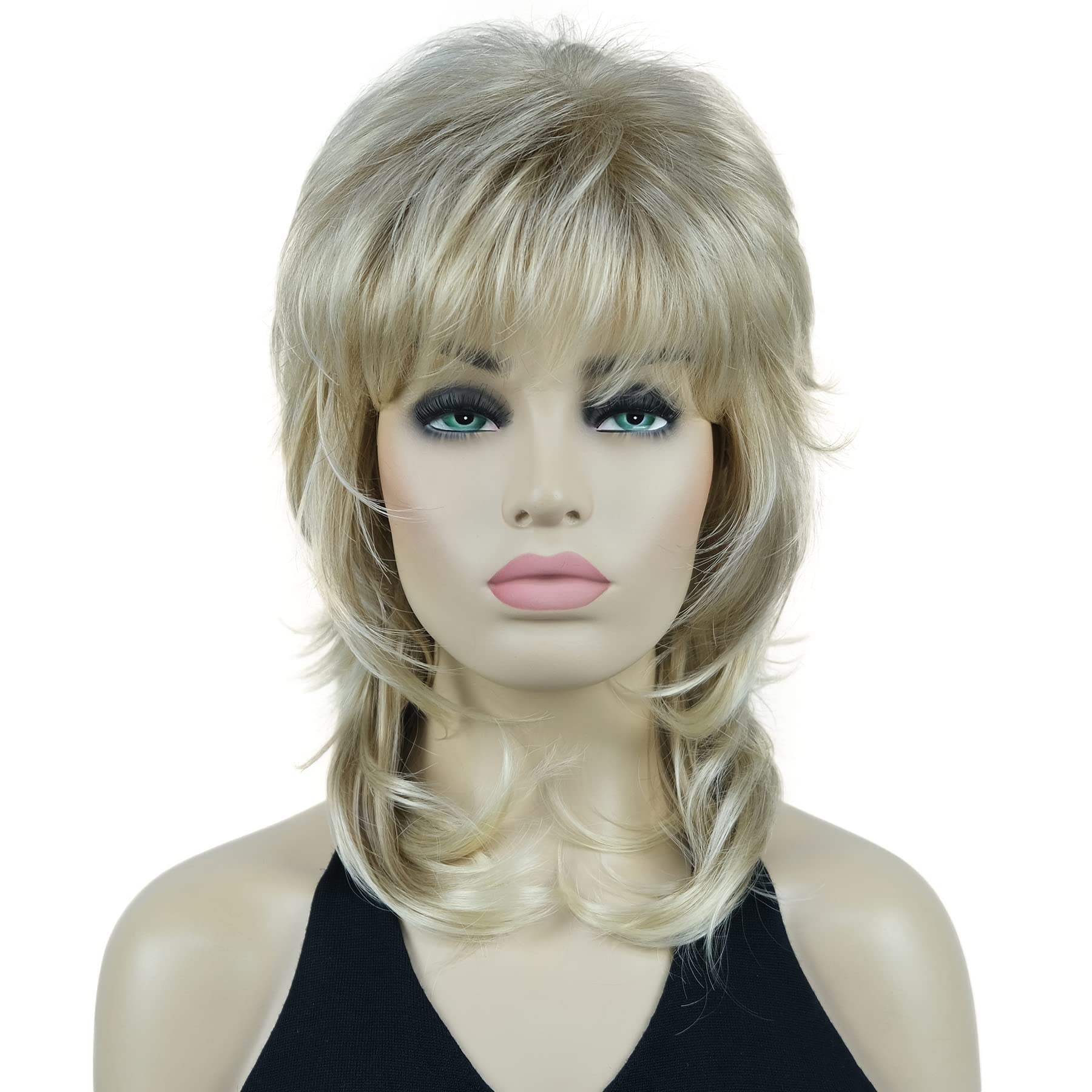 Lydell Long Soft Shaggy Layered Blonde Ombre Classic Cap Full Synthetic Wigs (15BT613)