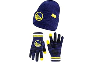 Ultra Game Men's NBA Official Super Soft Winter Beanie Knit Hat with Extra Warm Touch Screen Gloves