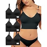 Livona 3 Pack Sports Bras for Women- Wireless Soft Workout Bra, Padded Fitness Bralette, Comfort Crop Cami Tank S-XXL