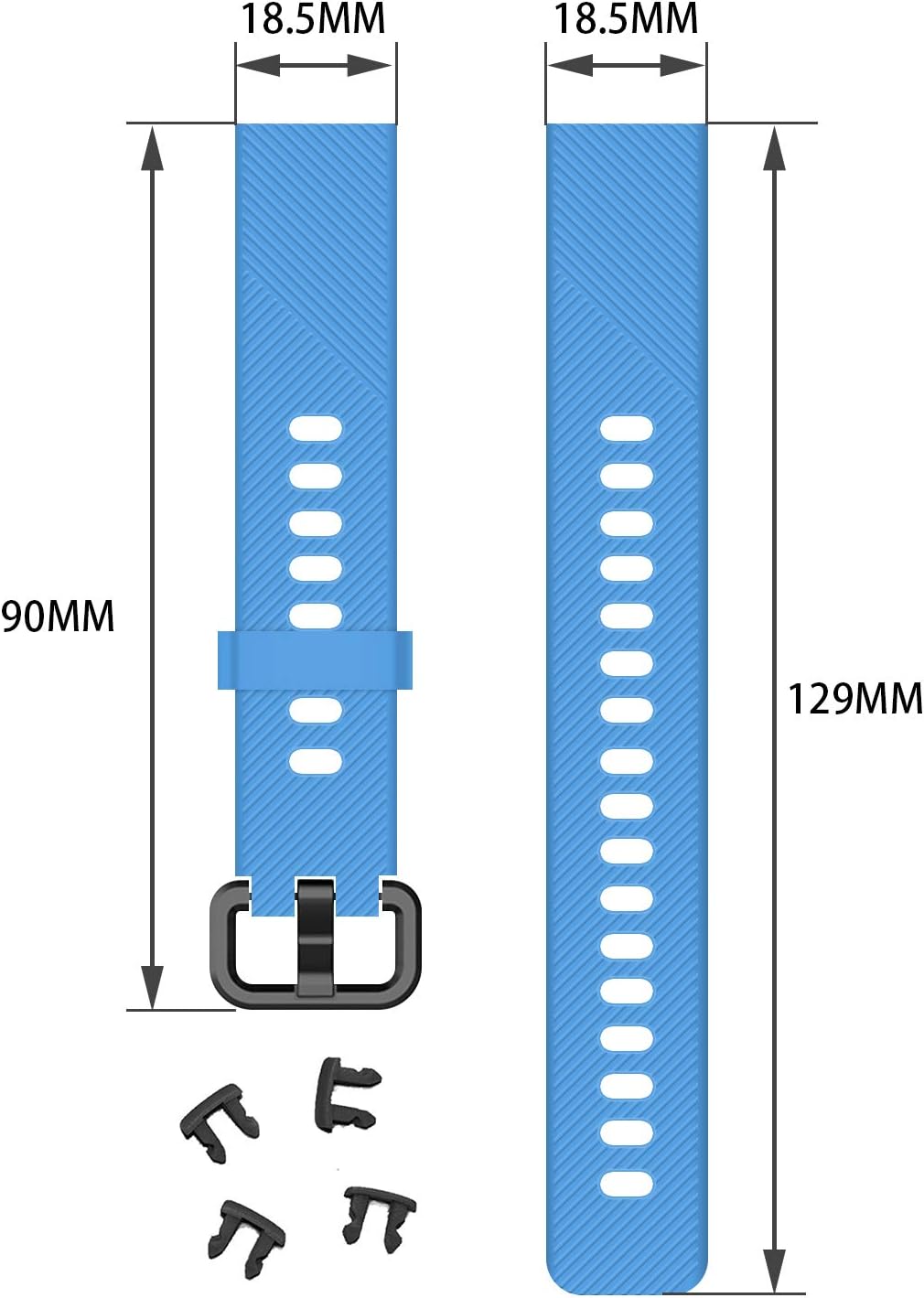 teyiwei Sky-blue Silicone Wrist Strap Compatible for Band 3 Pro Replacement Watch Band Bracelet Compatible with Band 4 Pro - Image 5