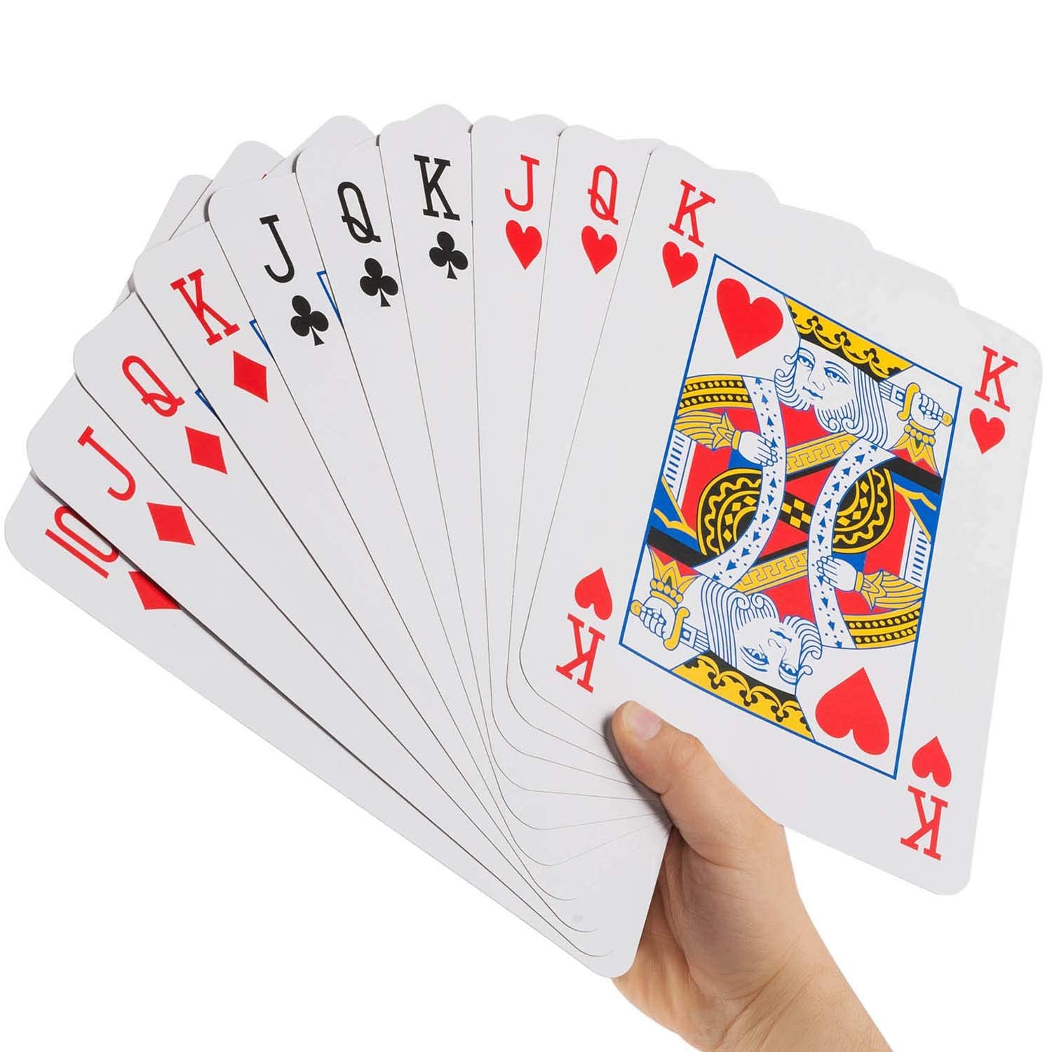 GOODS+GADGETS Jumbo Poker Cards in XXL - Giant Poker Playing Cards Giant card deck with 52 cards