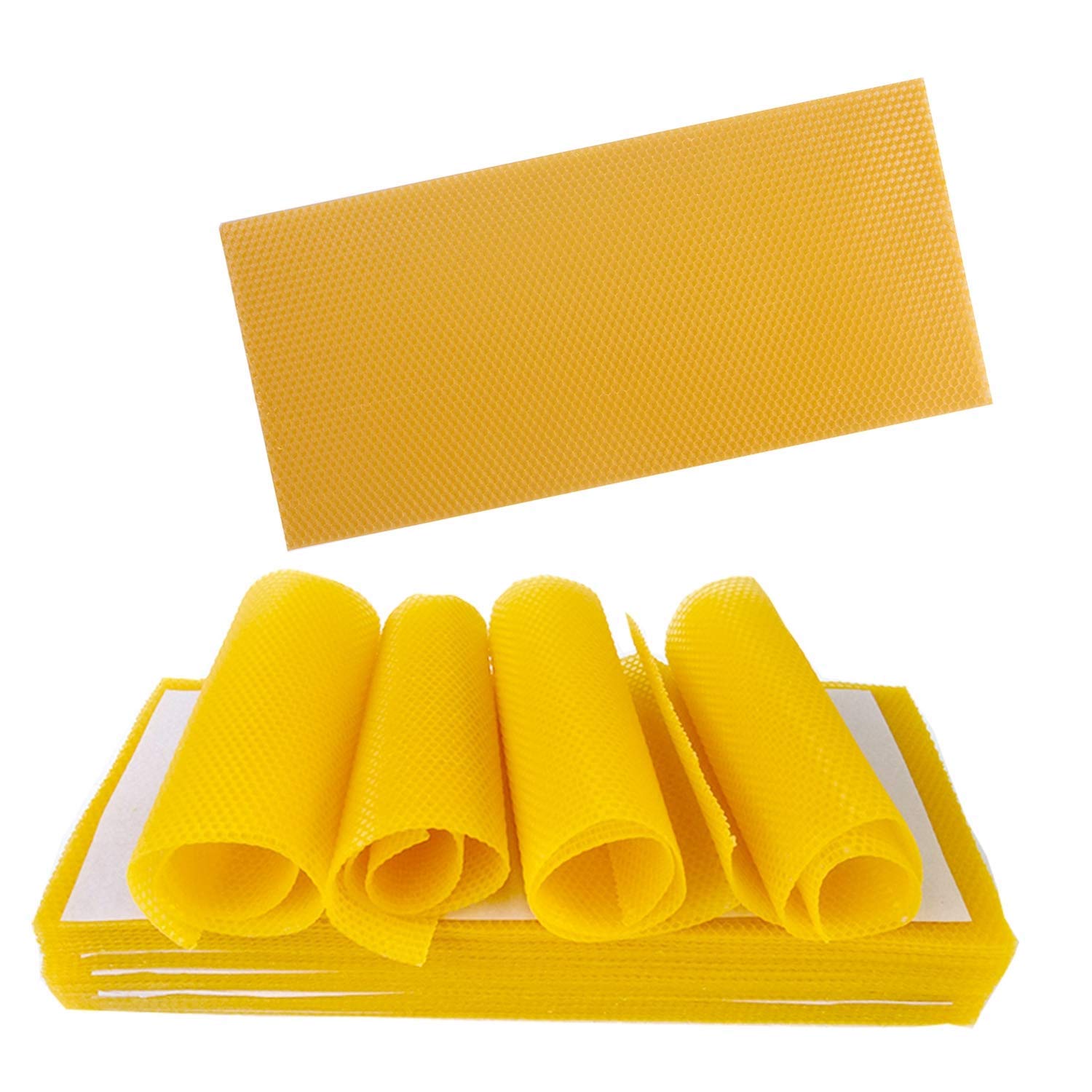 ZffXH 30 Pcs Nature Beeswax Sheets Beehive Foundation Sheets for Beekeeping DIY Beeswax Candle Making Sheet Material