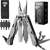 WOBANK 29-in-1 Multitool Pliers, Full-size, EDC Knife, Stainless Steel | Scissors, Damascus Pocket Knife, Nylon Sheath, Screwdriver Sleeve, Survival, Camping, Hiking, Repair, Practical Gift for Men