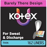 Kotex Thin Wrapped Liners, Light Absorbency, 162 Count | Xpress Dri Core, Light Flow &amp; Discharge Protection, Helps Stop Odor, Made Without Fragrance, Elemental Chlorine Free