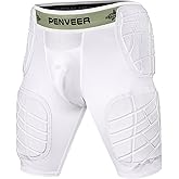 Penveer 5.0 Football Girdle for Men & Boys with Cup Pocket - Padded Compression Shorts with Integrated Hip, Thigh & Tailbone Pads for Maximum Protection