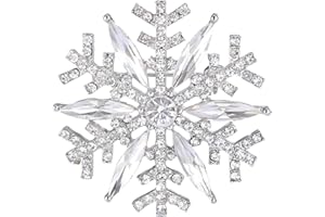 EVER FAITH Austrian Crystal Winter Art Deco Snowflake Flower Brooch Pin