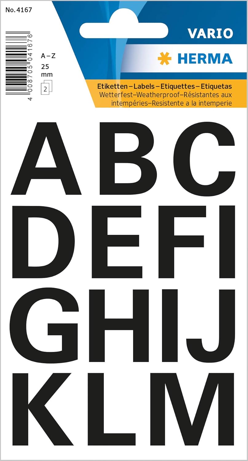 Herma Letters. 25 mm Black