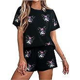 UNIQUEONE Magical Sets for Women Magic Kingdom Outfits Family Vacation Pajamas Castle Graphic 2 Piece Lounge Sets