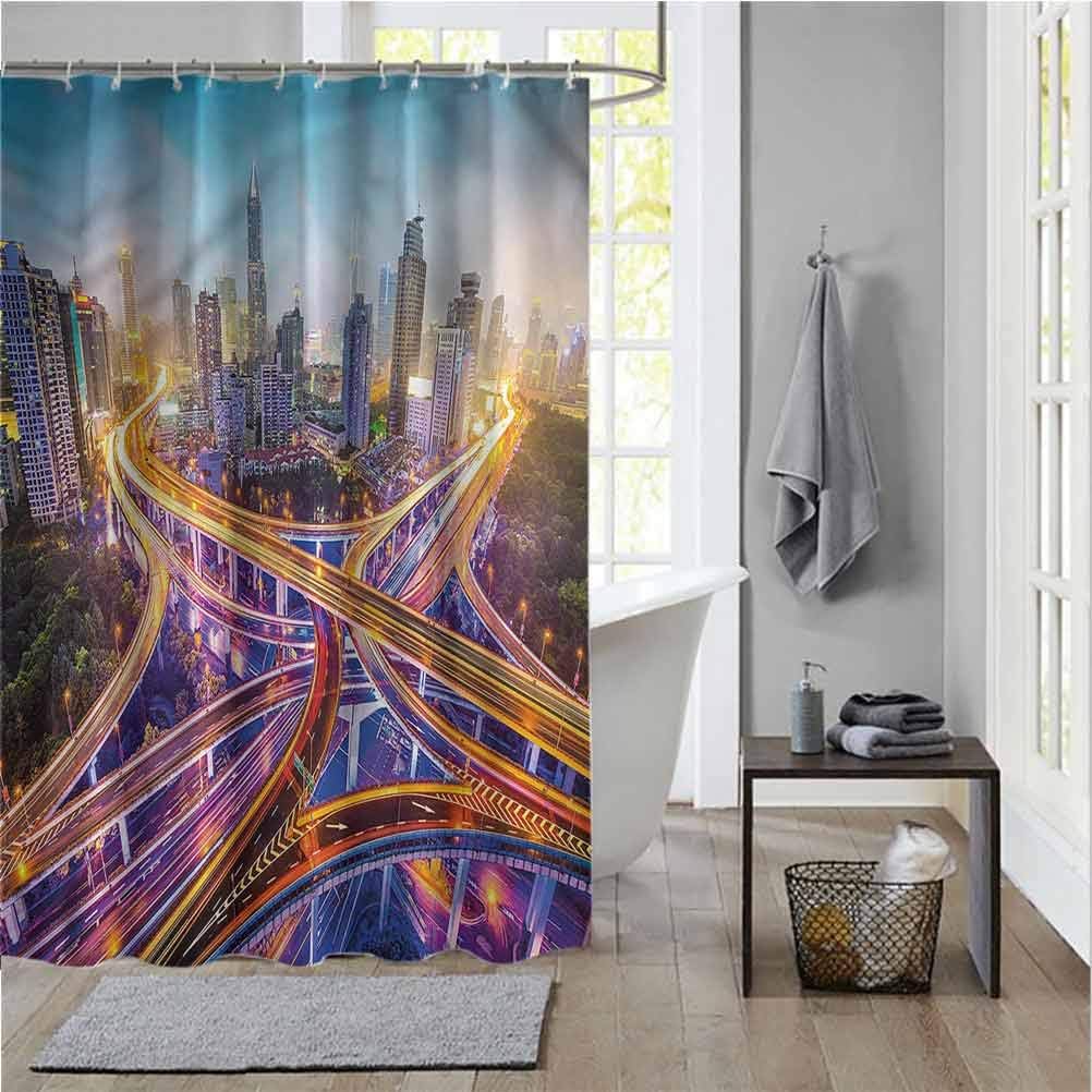 Amazon Com City Home Bath Decor Highways In Shanghai China Cute And Funny Shower Curtain W72 X L84 Inch Home Kitchen