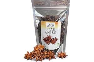 Fusion Select Dried Star Anise - Whole Badian Spice for Oriental & Indian Dishes & Recipes - Natural Herbs & Seasoning for Baking & Cooking - Packed in a Clear Resealable Pouch - 22 Servings, 4 oz.
