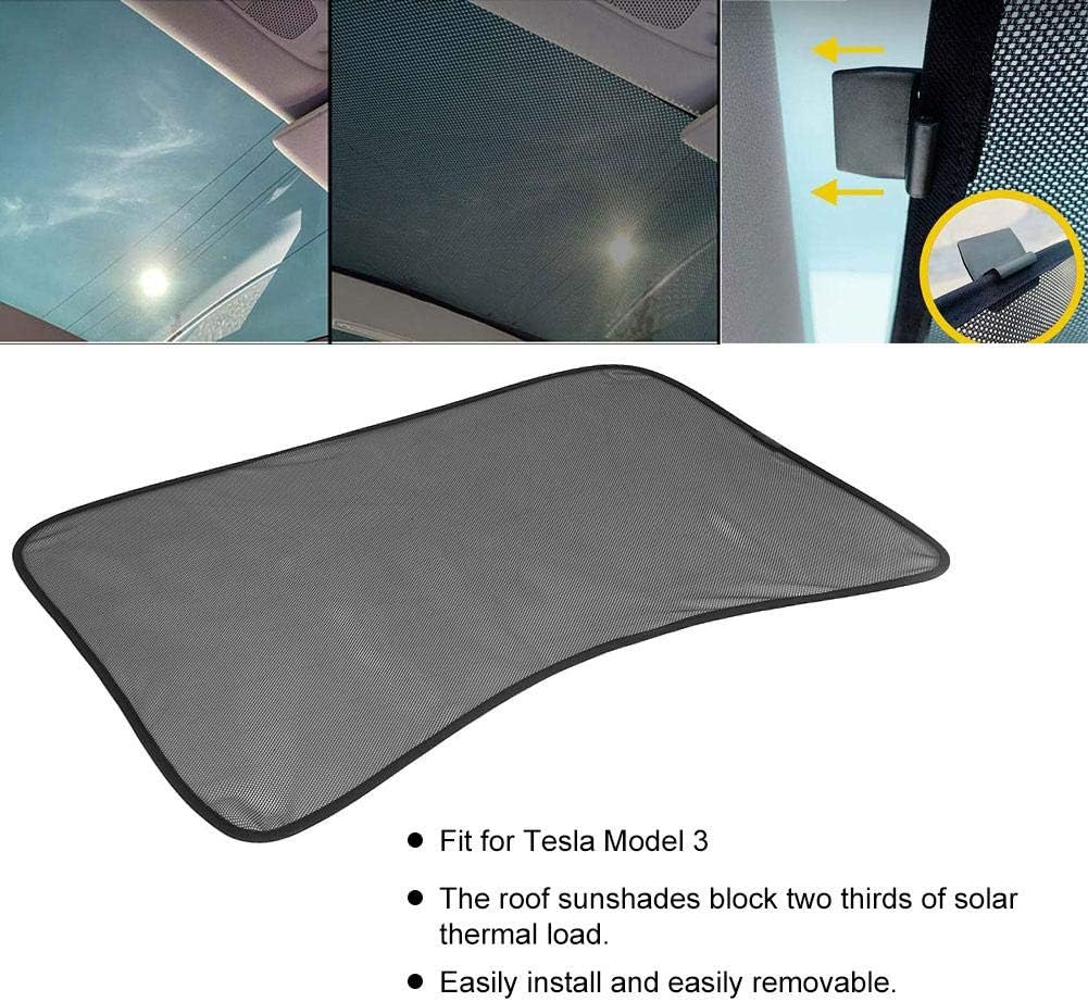 KIMISS Glass Roof Mesh Sunroof Sun Shield Cloth Rear Window Sunshade Fit for Model 3 Black