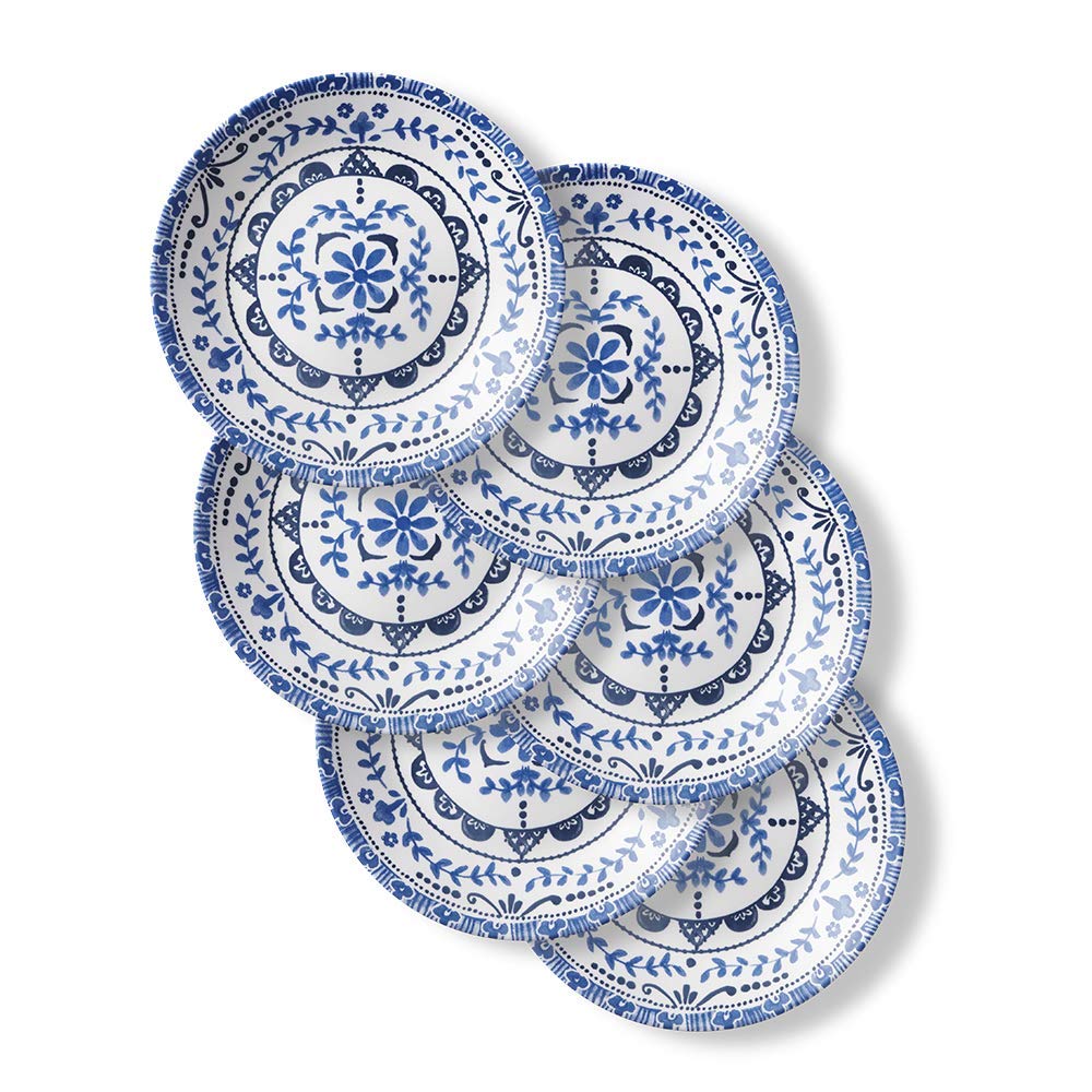 Chip Resistant Appetizer Plates, 6-Piece, Portofino (New Version)
