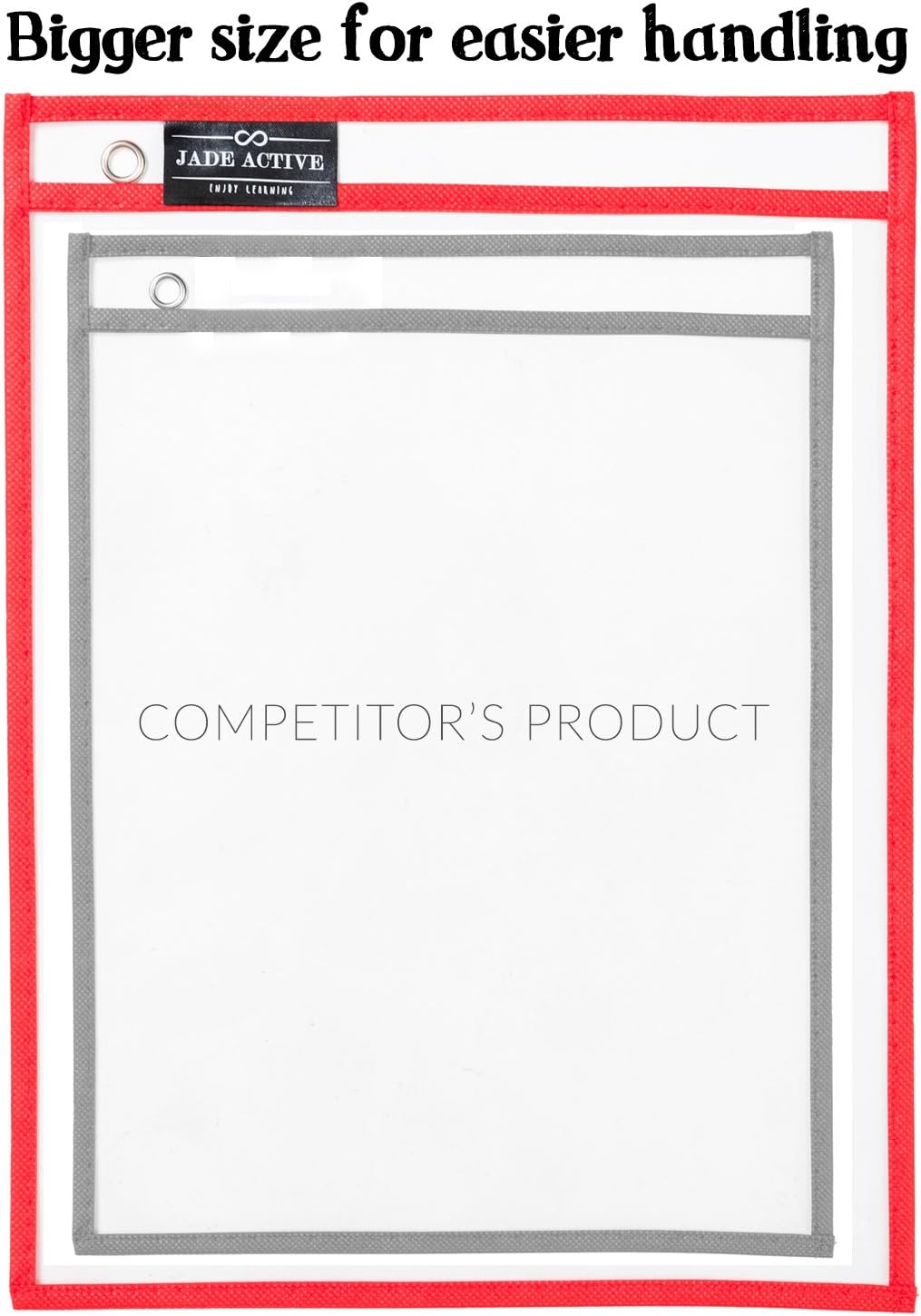Dry Erase Pockets Sheet Protectors - Reusable + Oversized - Size 10 X 13 Inches - 30 Plastic Sleeves - Mixed Colors - Ideal to use at School or at Work : Office Products