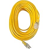 Yellow Jacket 2885 100ft. 12/3 SJTW 15Amp Premium Heavy Duty Contractor Extension Cord, Yellow