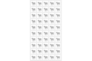 SUNNY BRIDE Wedding White Square Meal Choice Stickers for Party Indicator Place Cards (50 Pieces - Beef, Silver)