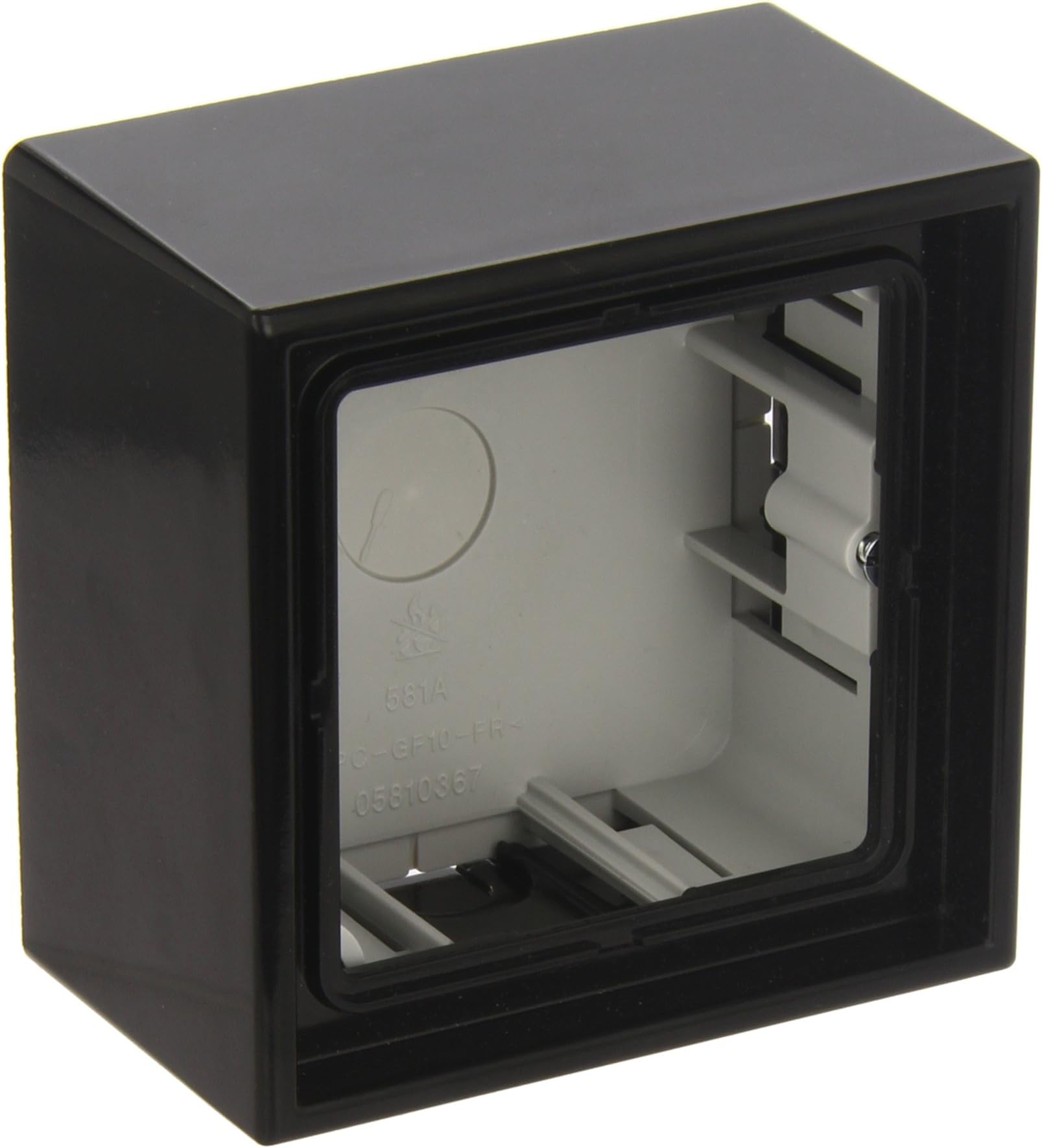 JUNGLS58 1ASW Surface-Mounted Socket Cover with Frame for 1 Socket, Black
