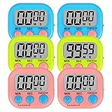 ZILLEEN 6 Pack Kitchen Timers for Cooking Digital