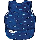 Tiny Twinkle Mess Proof Baby Bib for Boys | Waterproof Toddler Bib for Eating | Baby Apron for Feeding, Machine Washable | Perfect Shower Gift (Ocean Life, 6–24M)
