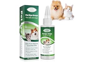 Limvoo Pet Eye Drops, Dog Eye Infection Treatment, Tear Stain Remover for Dogs & Cats, Dry Eye Drops for Dog, Dog Eye Wash fo