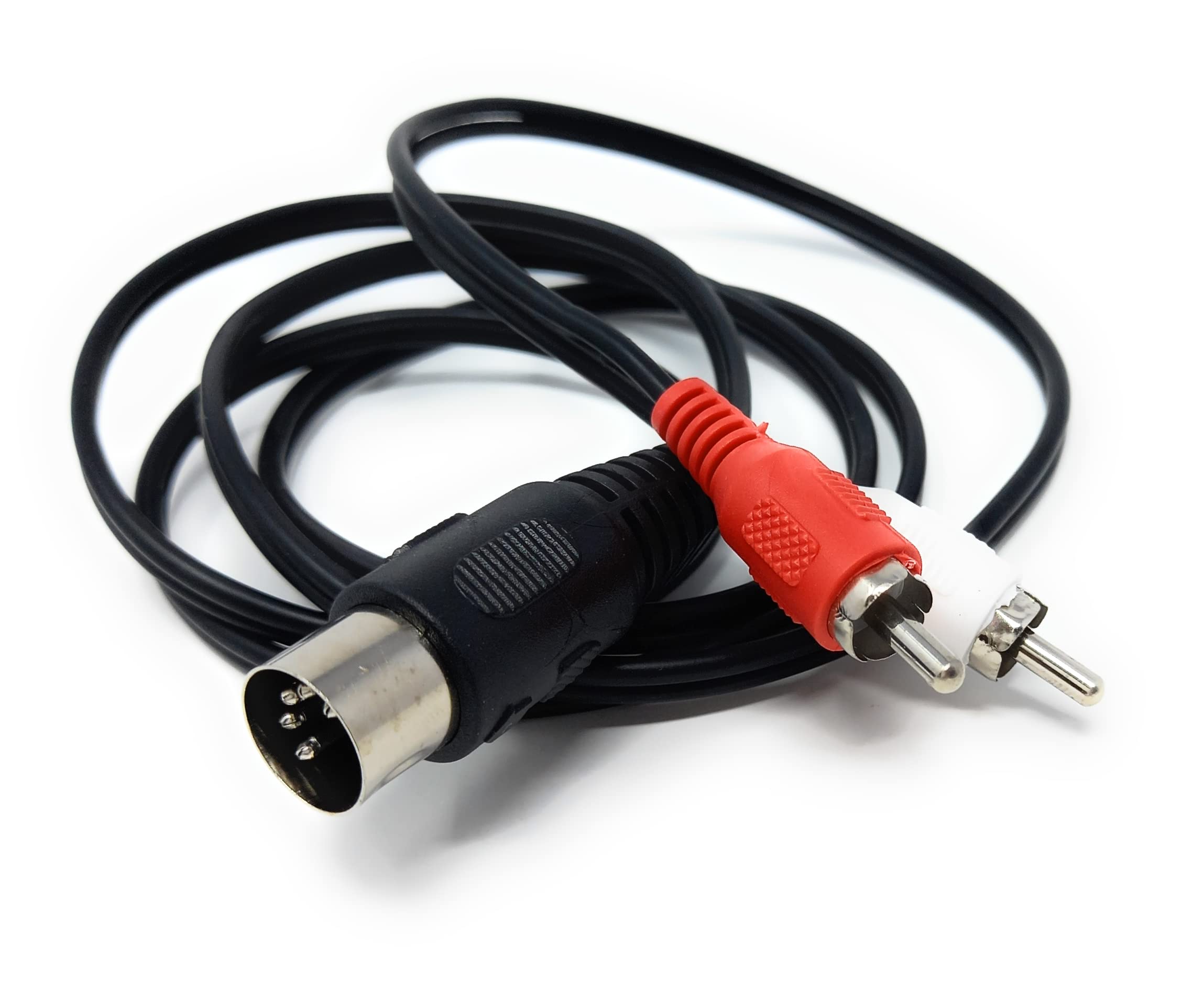 DRUT 1.2m 5 Pin Midi Male Din Plug to 2 x RCA Phono Male Plugs Audio Cable wired 3+5 to 2 x RCA plugs 3.9ft