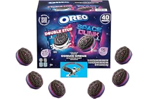 Oreo Space Dunk Limited Edition & Double Stuf Sandwich Cookies Variety Pack 40 Count - Easter Basket Snacks & Gifts - Includes Bonus PITCHING PIGEON Refrigerator Magnet