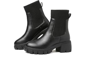 BKWHDAY Women's Chelsea Platform Ankle Boots