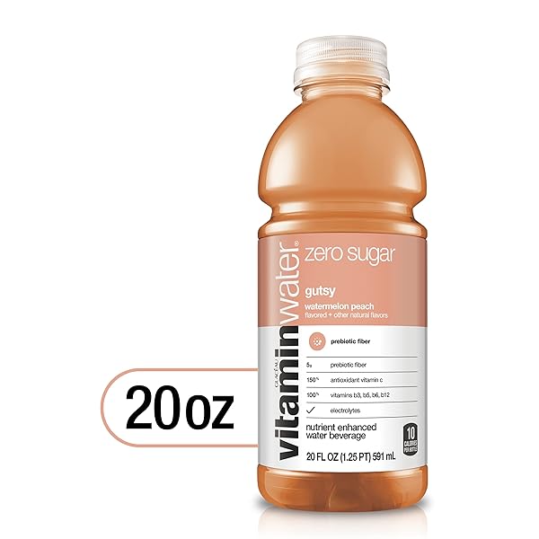 VITAMINWATER ZERO SUGAR GUTSY WATERMELON PEACH, 20 FL OZ