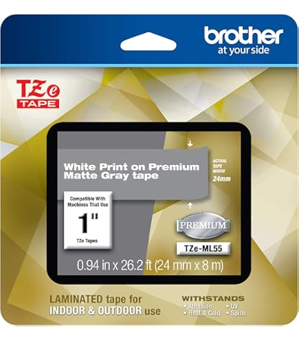 Amazon.com: Brother P-Touch TZe-ML35 White Print on Premium Matte