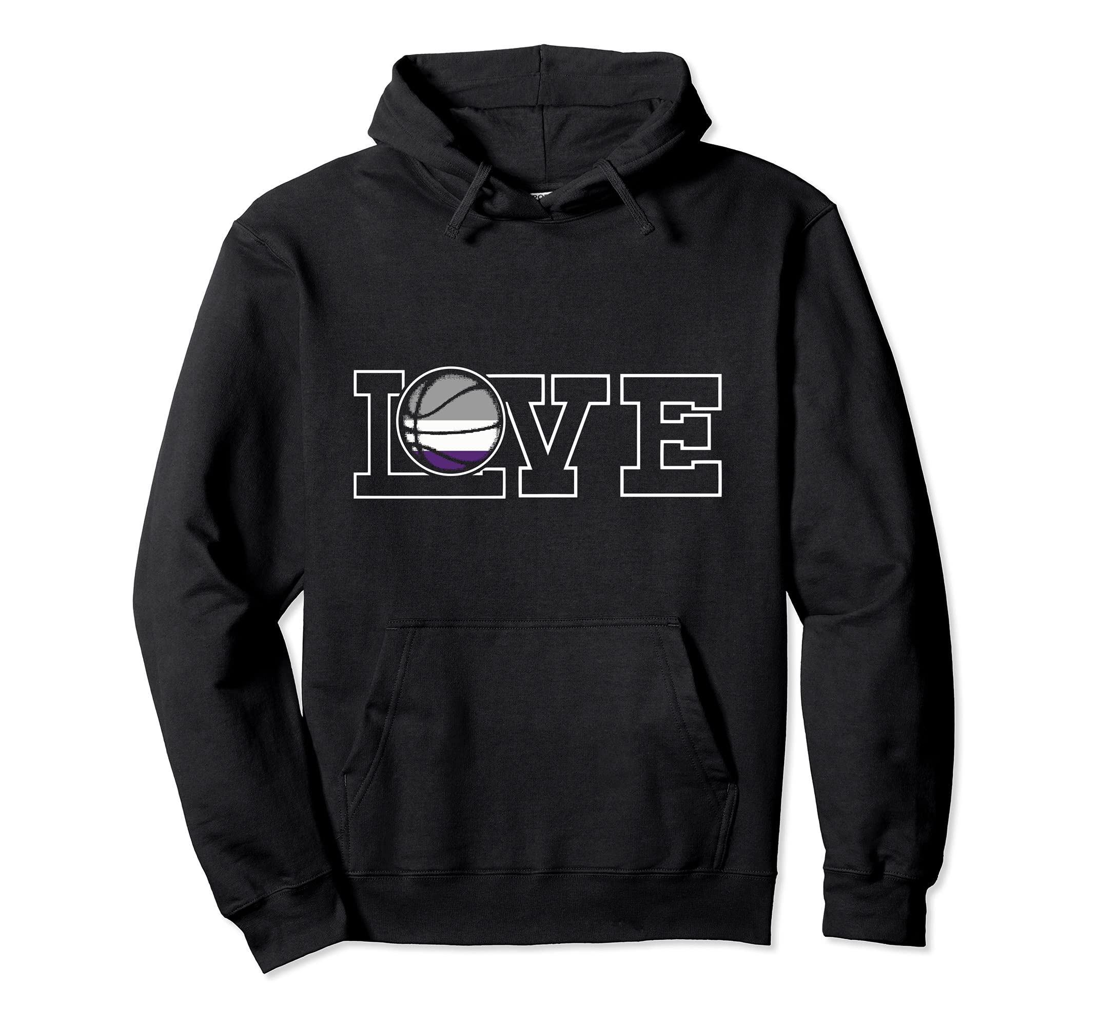 Love Basketball LGBT-Q Asexual Ace Pride Flag Sport Fan Ally Pullover Hoodie