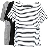 Smallshow Women's Maternity Nursing Tops Short Sleeve Breastfeeding Clothes