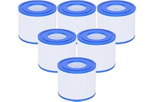 AQUALTRA Hot Tub Filter Replacements, Type S1 Spa Filters Compatible with PureSpa Swimming Pool Pump 4.2 x 2.8 Inches 6 Pack