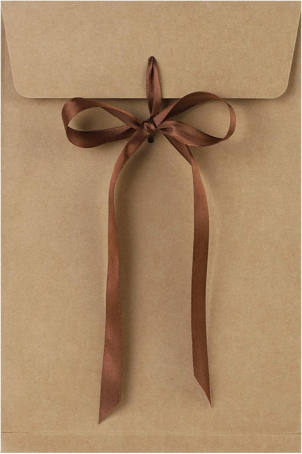 ITODA A5/B5 Kraft Gift Envelopes Ribbon Bow Envelope Invitation Greetings Card Paper Bags Brown Retro Envelope for Christmas Anniversary Wedding Birthday Party Thanksgiving Festival,18╳27cm/10Pcs - Image 3