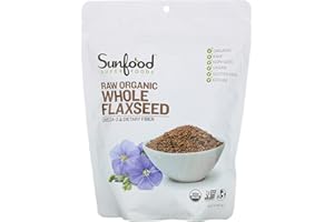 Sunfood Superfoods Whole Flaxseed - Organic, Raw, Gluten-Free - Rich in Protein, Fiber, Omega-3's - Mild Nutty Flavor - One of Nature's Greatest Health Foods - Add to Cereal, Salads, Smoothies 1 lb