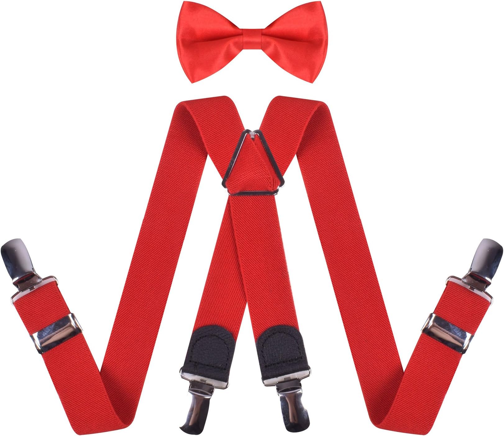 Boys Suspenders and Bow Tie Set Child Suspender Adjustable Bowties for Kids