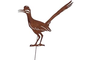 Elegant Garden Design Roadrunner Stake, Steel Silhouette with Rusty Patina