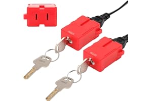 TOKCKYBL Electrical Cord Plug Lockout Device (2 Pack) - Key-Retaining Safety Lock for US 2&3 Prong Plugs | OSHA Loto Compliance | Home, Office, Construction Site